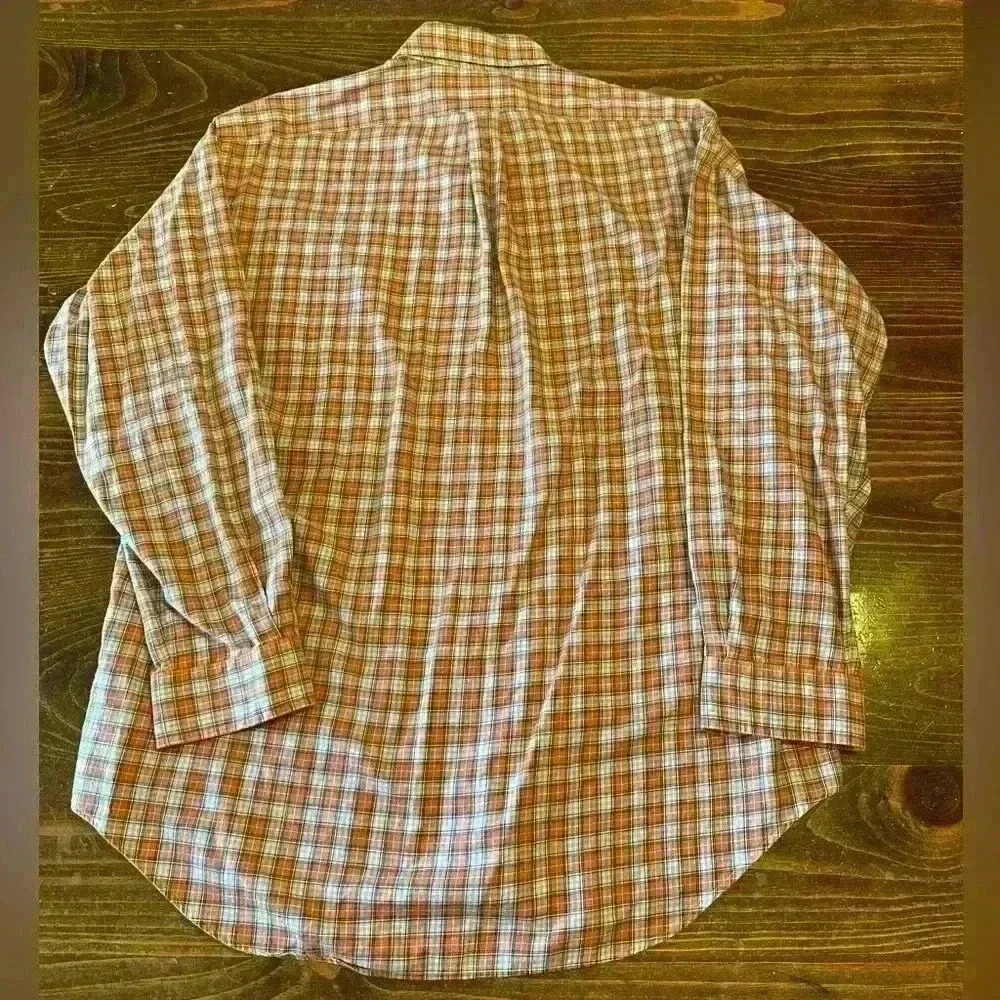 Ralph Lauren Blake Men's Orange Button Down Shirt 100% Cotton Size Large - Picture 3 of 6